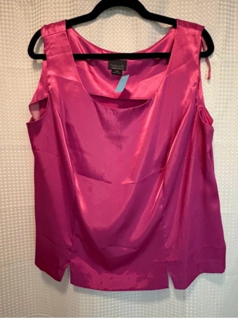 Dress Barn Satin Scoop Neck Sleeveless Top - Hot Pink